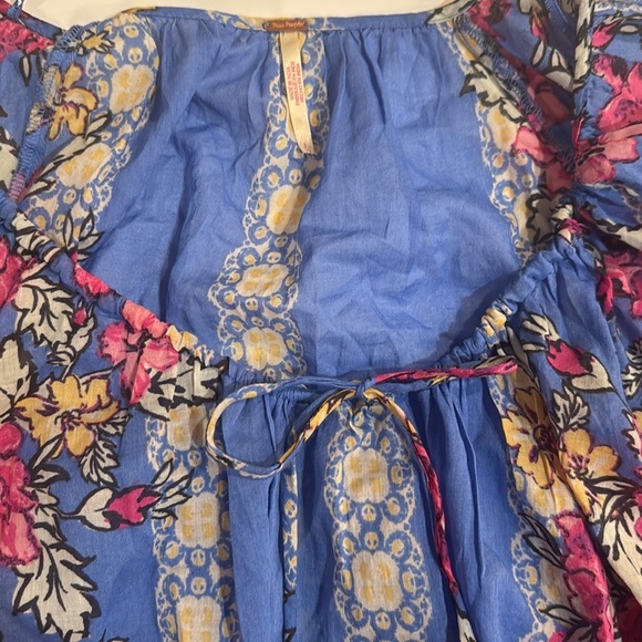 NWOT - Free People Elena Floral Print Top, Women’s. Size: L, blue. Boho. - Picture 6 of 7
